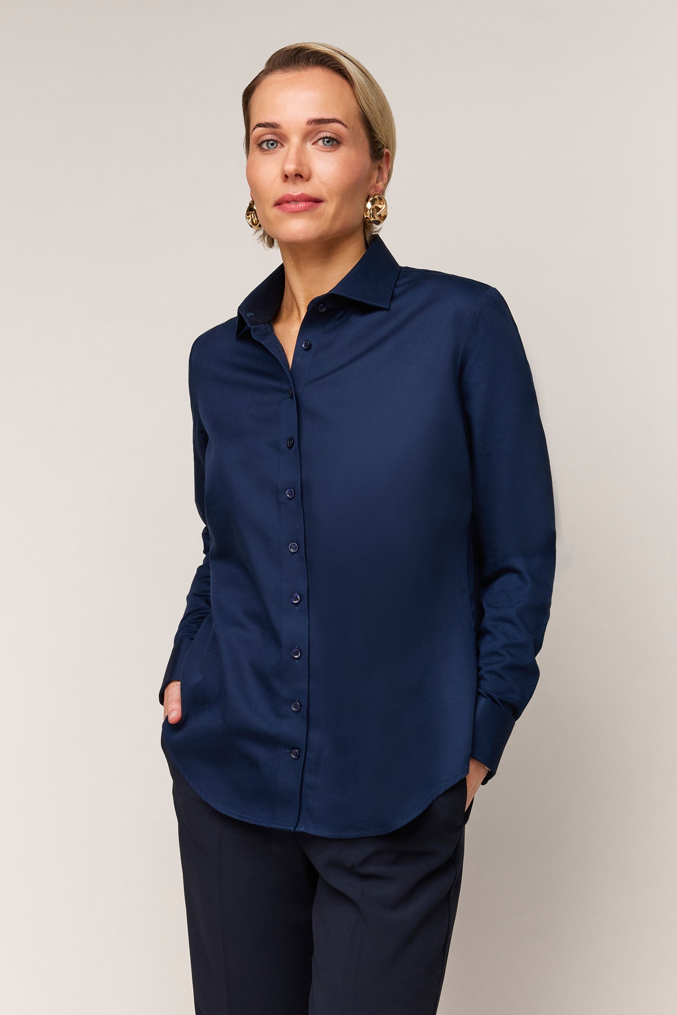Dames Blouse Regular Fit - Dubbele Manchet