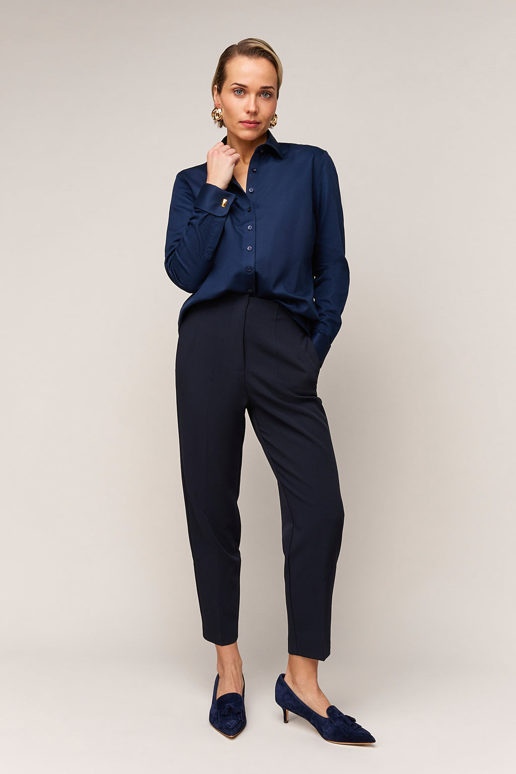 Dames Blouse Regular Fit - Dubbele Manchet