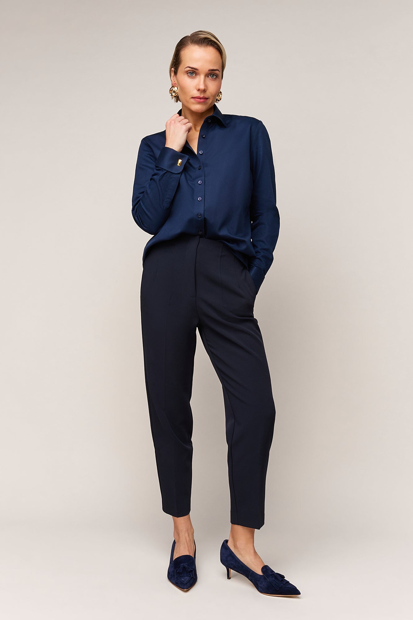 Dames Blouse Regular Fit - Dubbele Manchet