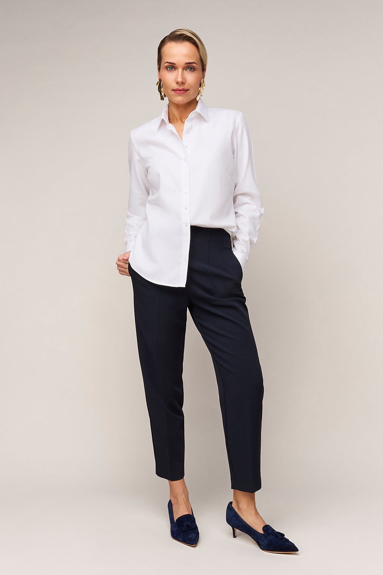 Dames Blouse Regular Fit - Enkele Manchet