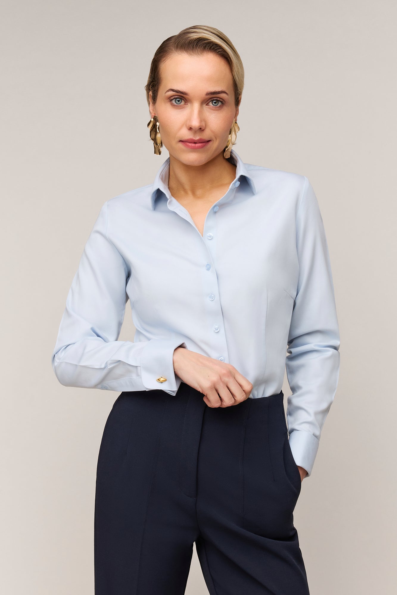 Dames Blouse Slim Fit - Dubbele Manchet