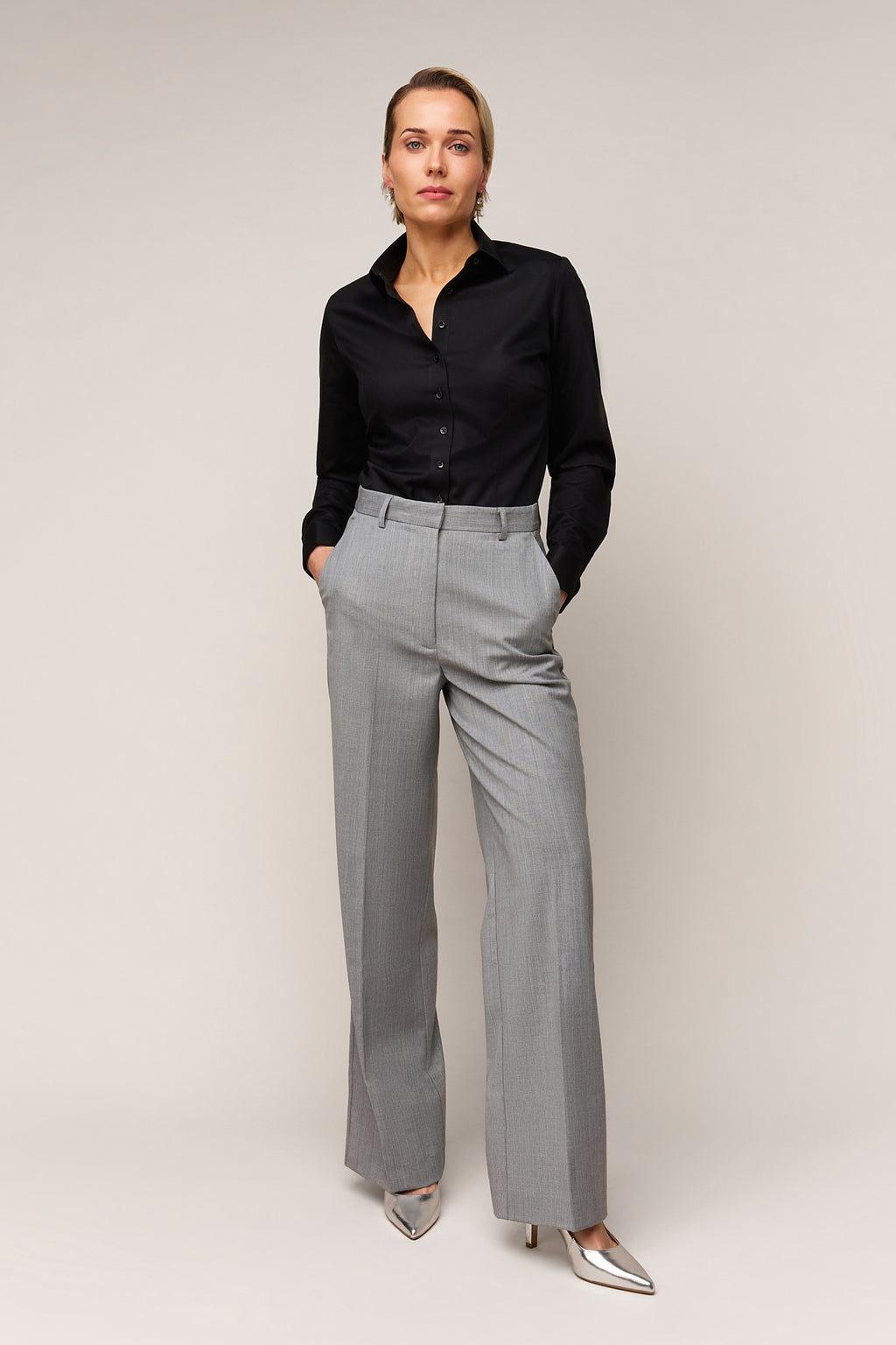 Dames Blouse Slim Fit - Dubbele Manchet