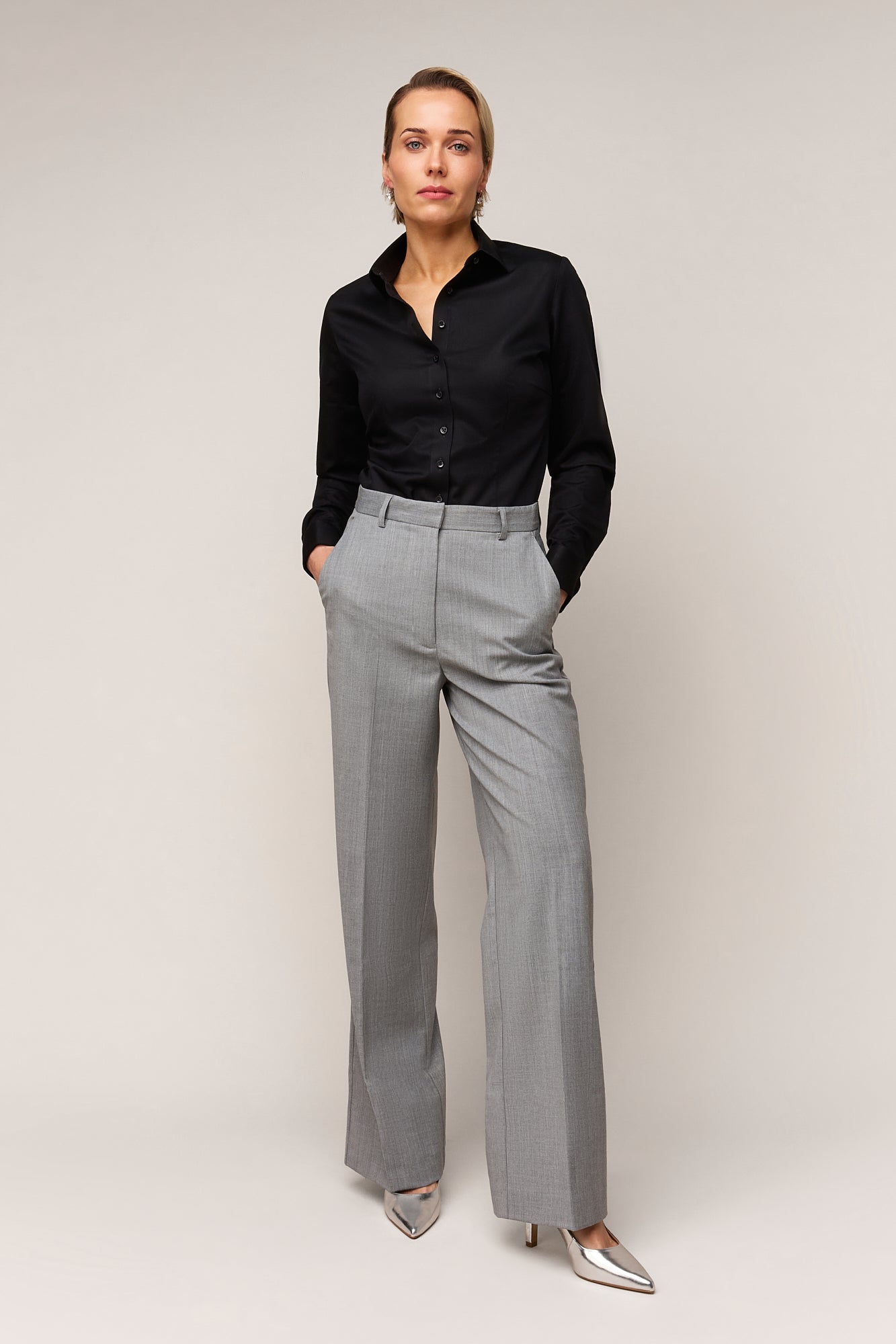 Dames Blouse Slim Fit - Dubbele Manchet