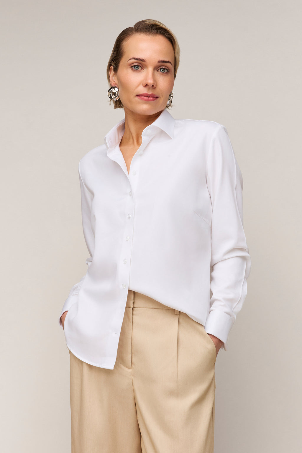 Dames Blouse Regular Fit - Dubbele Manchet