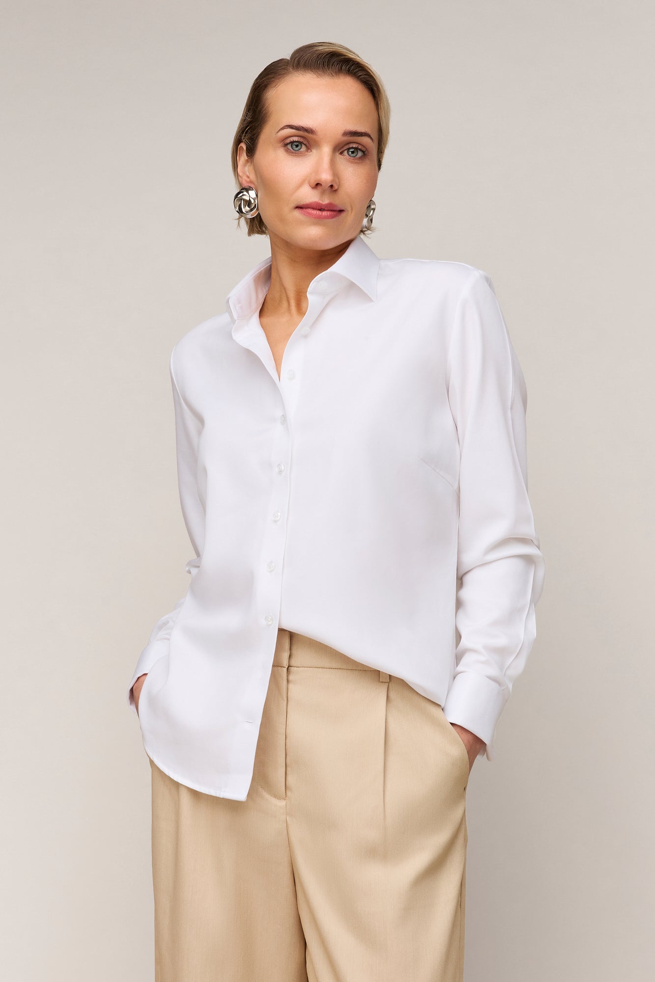 Dames Blouse Regular Fit - Dubbele Manchet