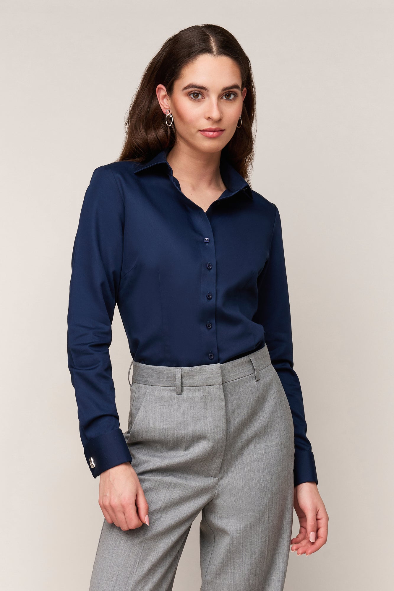 Dames Blouse Slim Fit - Dubbele Manchet
