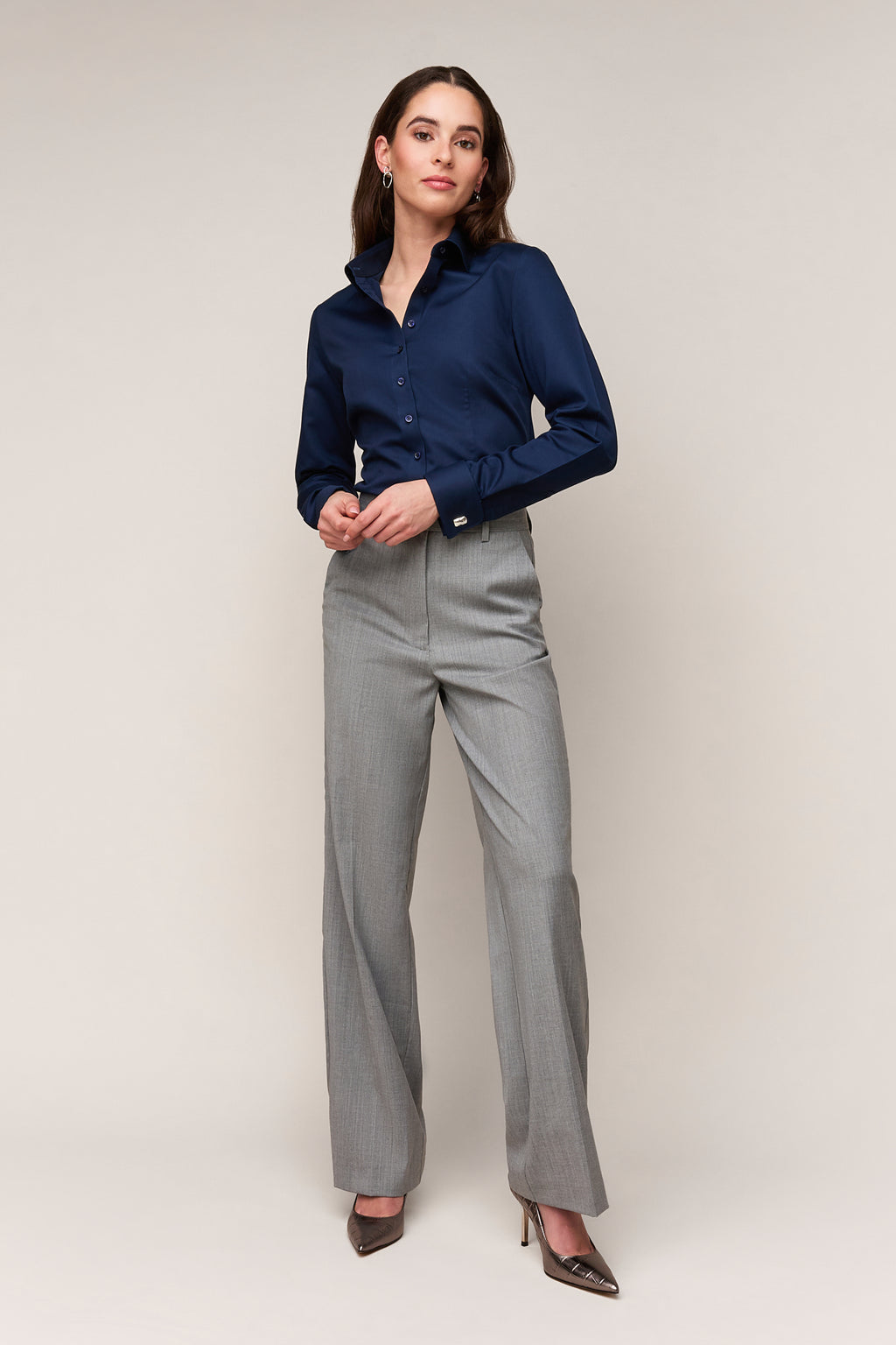 Dames Blouse Slim Fit - Dubbele Manchet