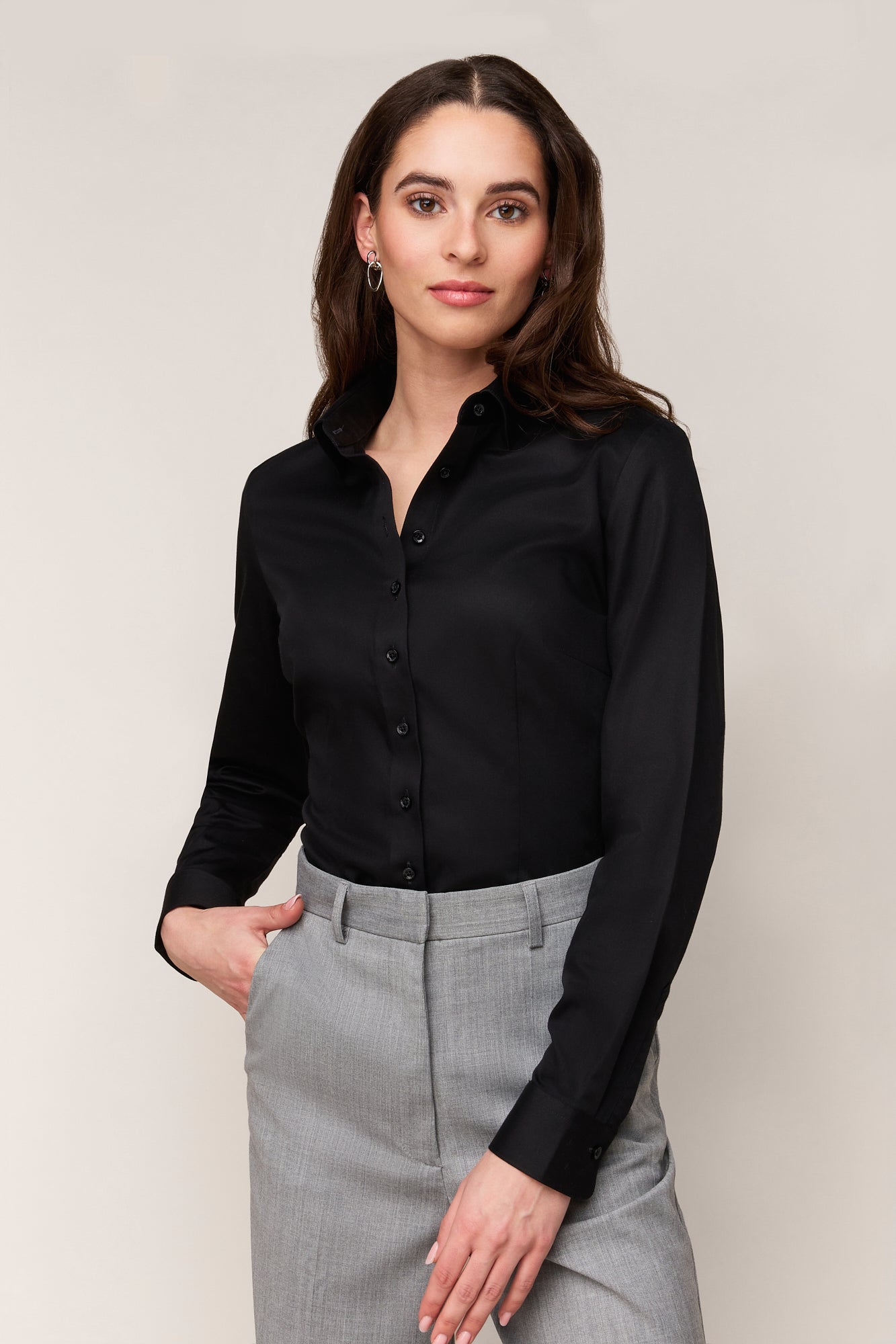 Dames Blouse Slim Fit - Enkele Manchet