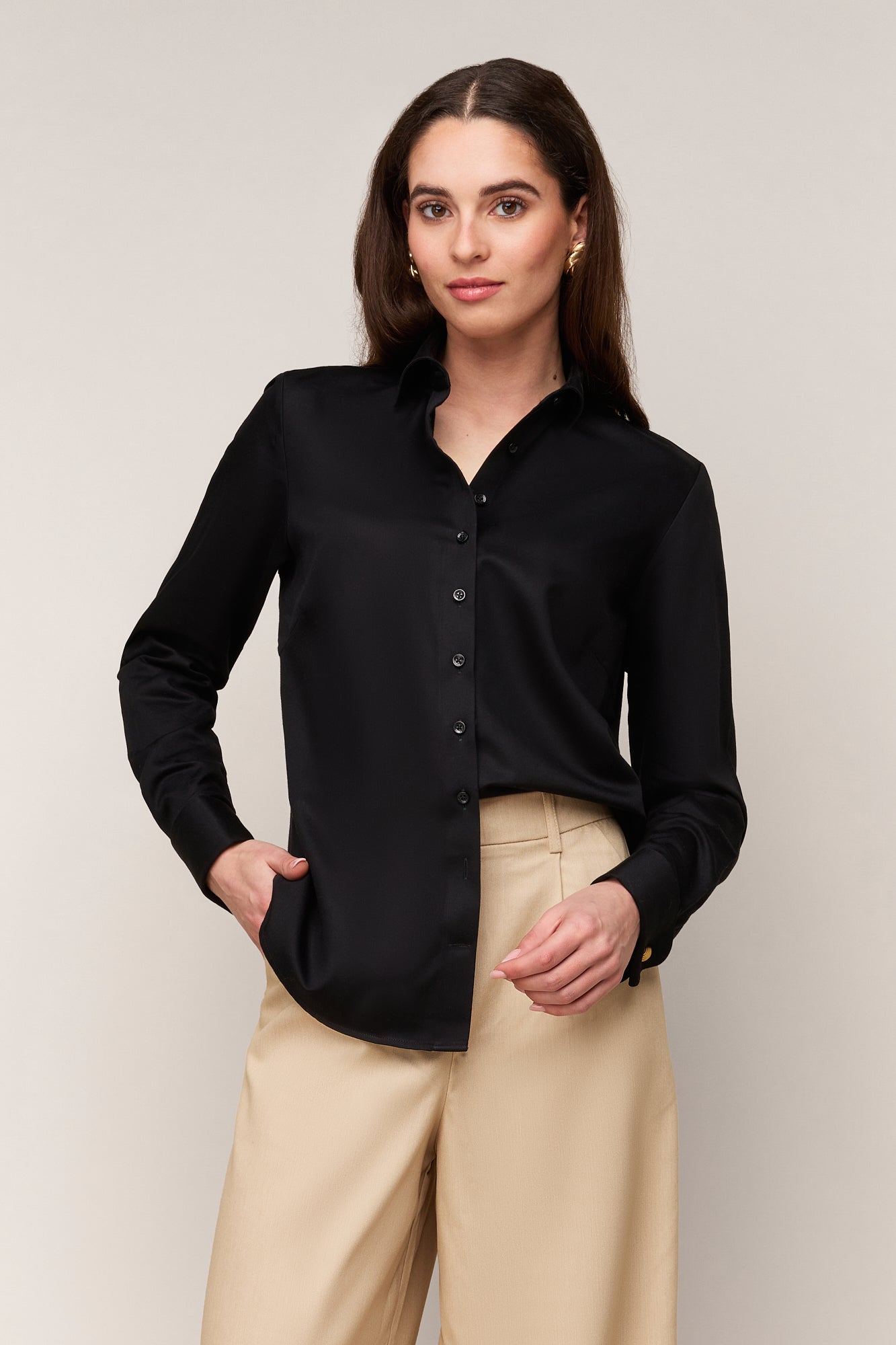 Dames Blouse Regular Fit - Dubbele Manchet