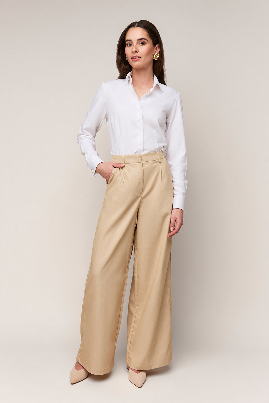 Dames Blouse Slim Fit - Dubbele Manchet