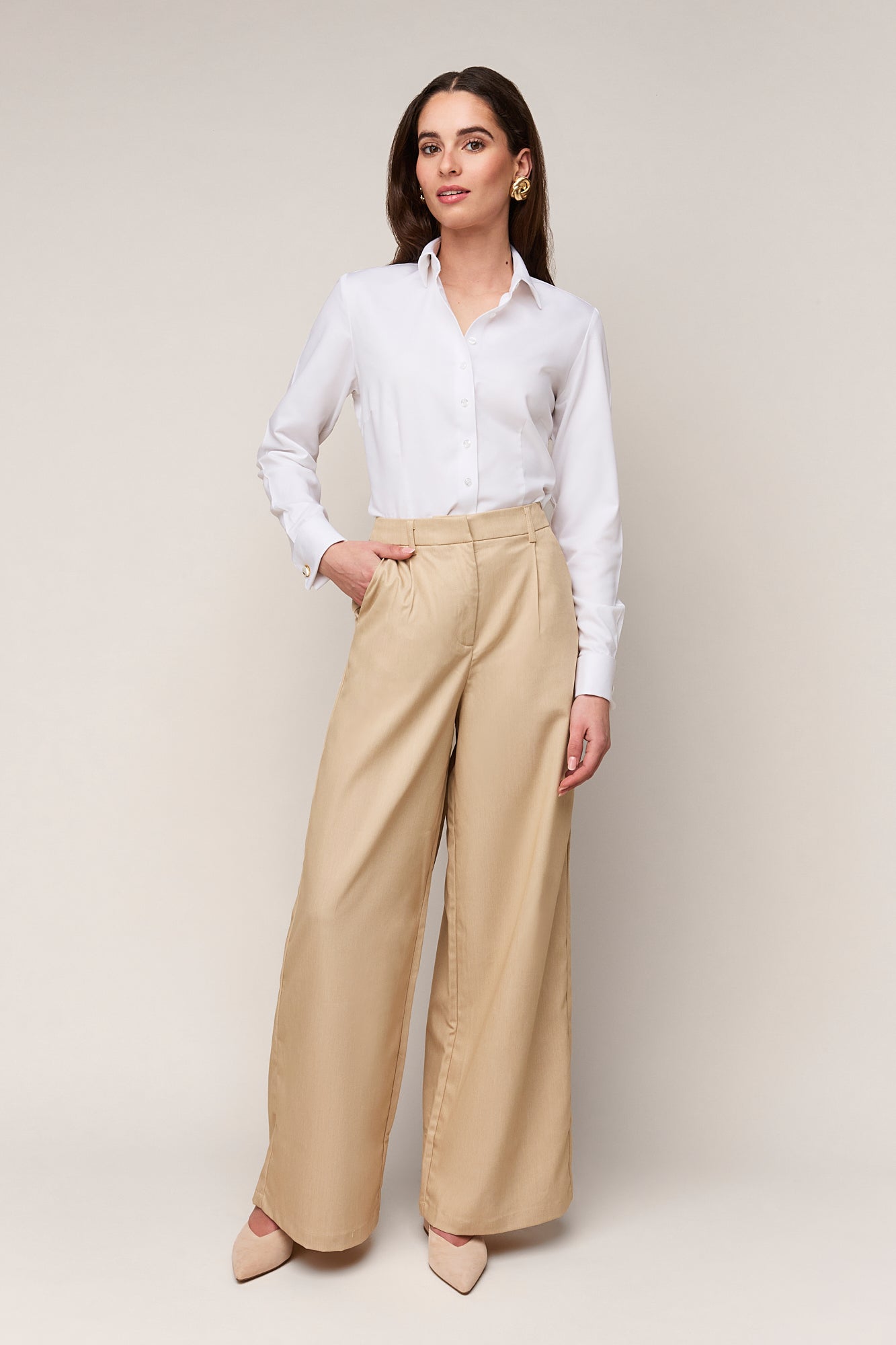 Dames Blouse Slim Fit - Dubbele Manchet